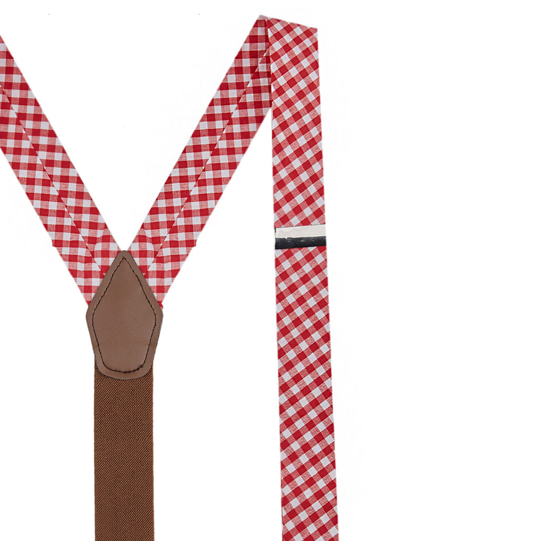Gingham Suspenders - Red