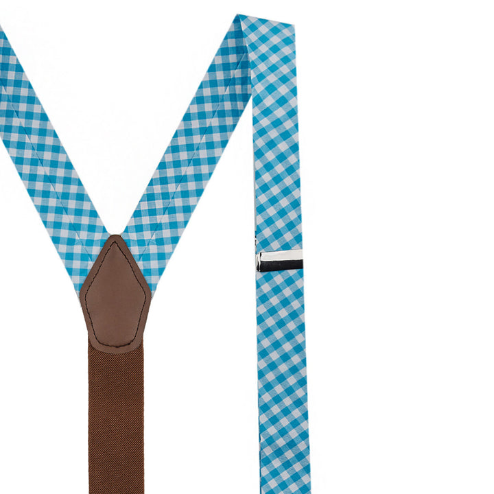 Gingham Suspenders - Turquoise