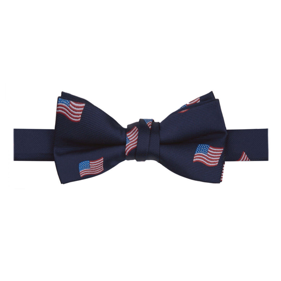 Kid's American Flags Navy Banded Bow Tie