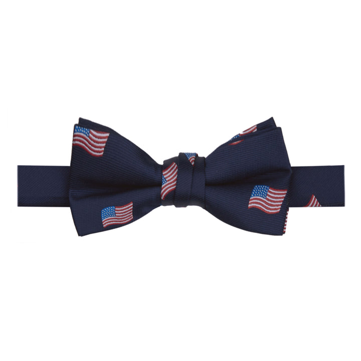 Kid's American Flags Navy Banded Bow Tie