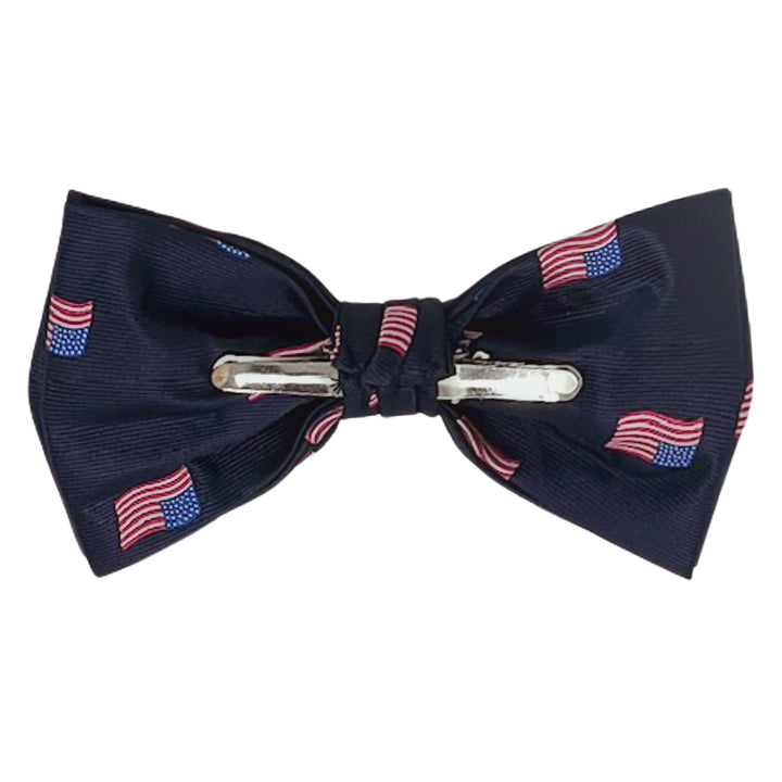 American Flags Navy Clip-On Bow Tie