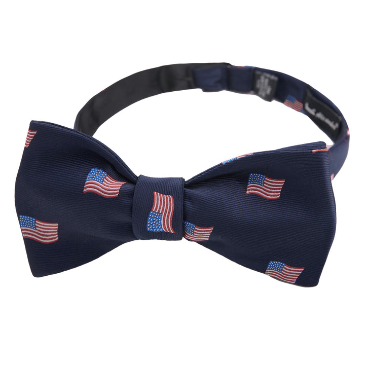 American Flags Navy Self-Tie Bow Tie