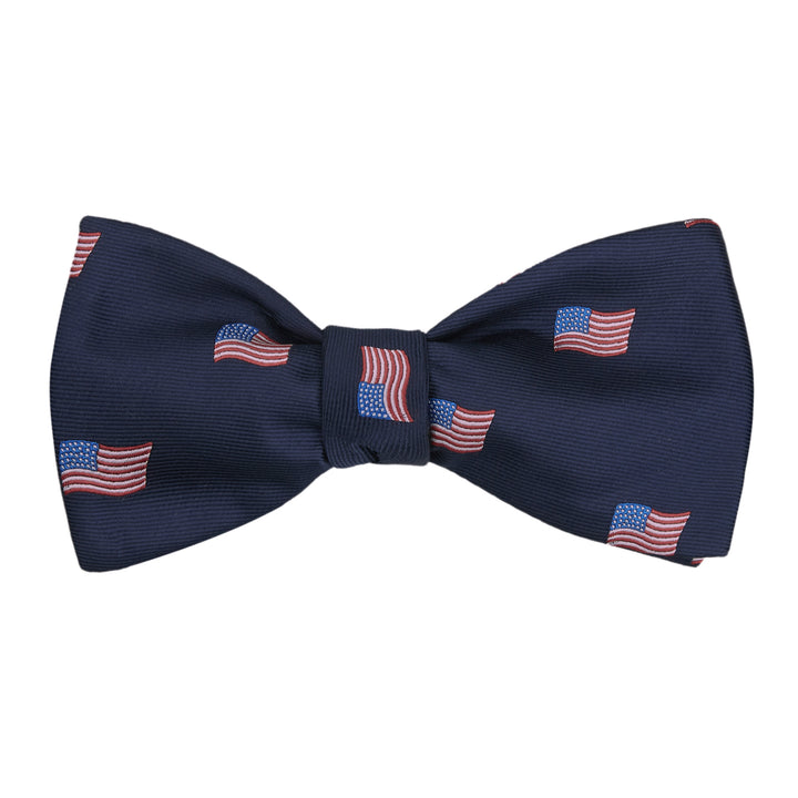 American Flags Navy Self-Tie Bow Tie