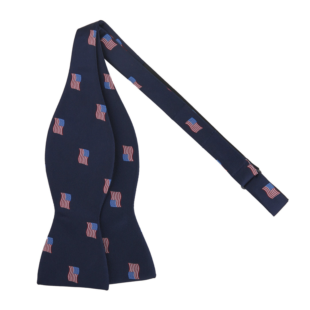American Flags Navy Self-Tie Bow Tie