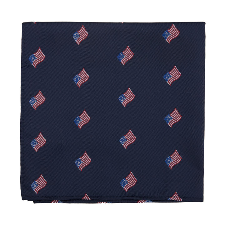 American Flags Navy Pocket Square