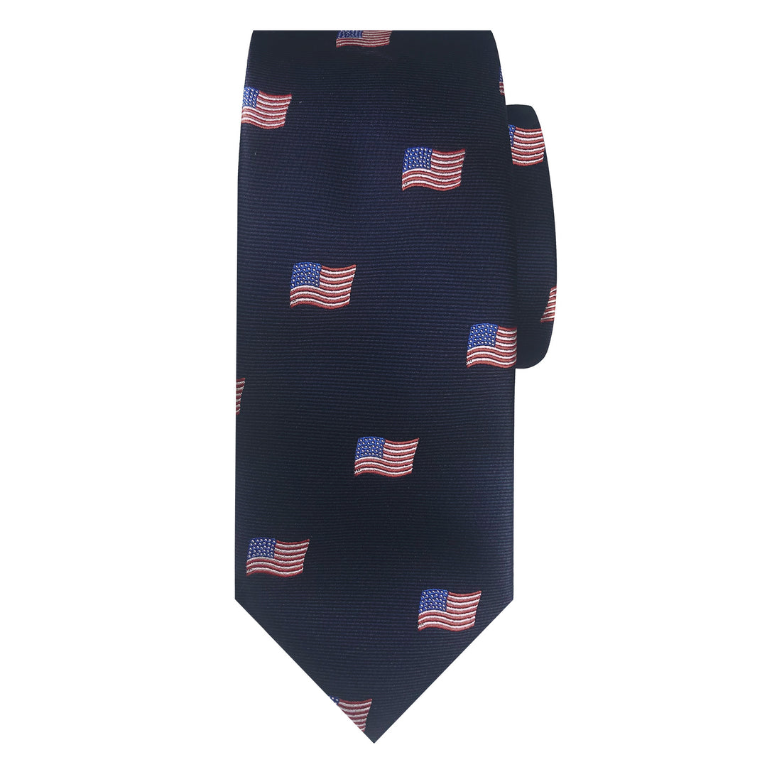 American Flags Navy Slim Tie
