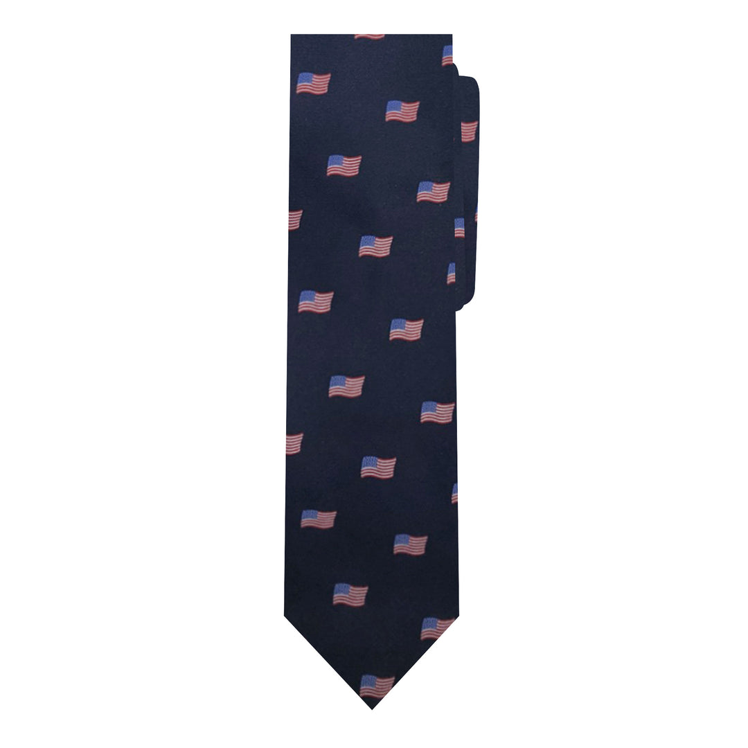 American Flags Navy Slim Tie