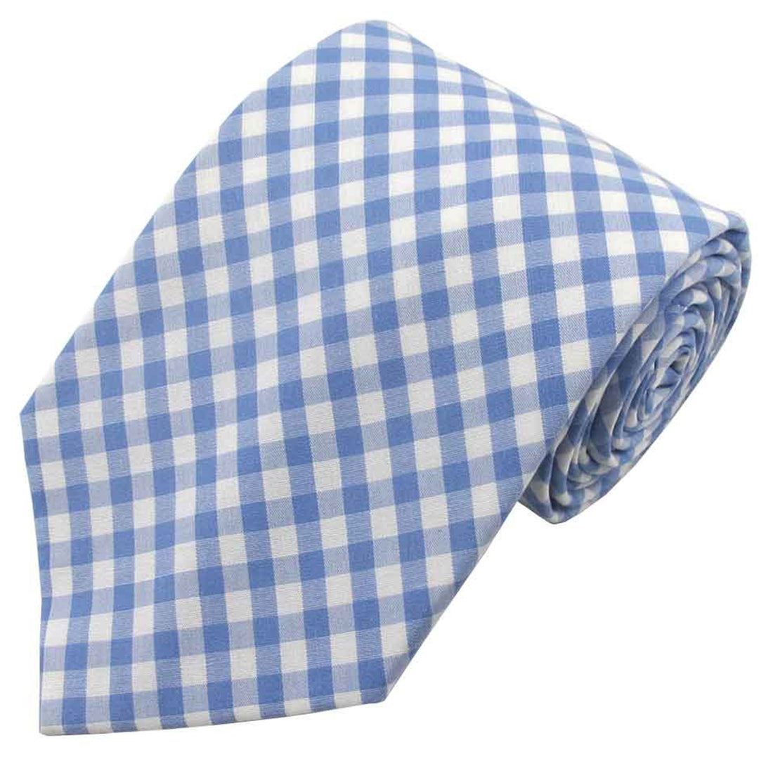 Gingham Tie - Light Blue