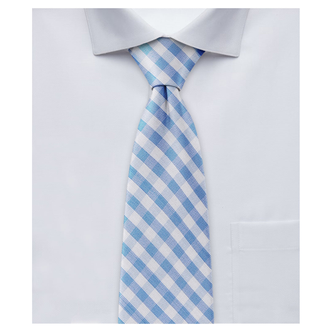 Gingham Tie - Light Blue