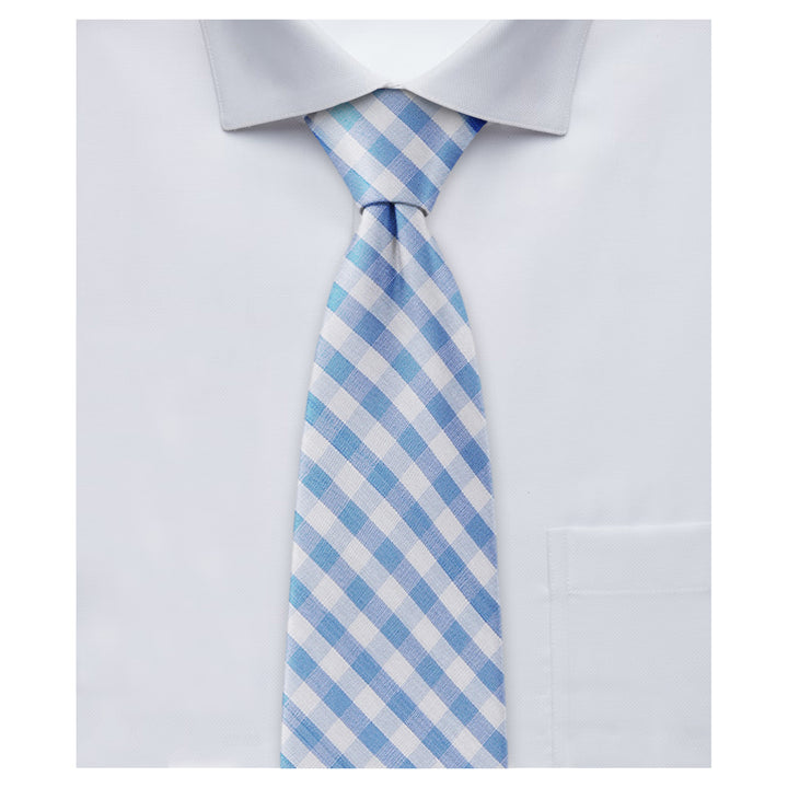 Gingham Tie - Light Blue