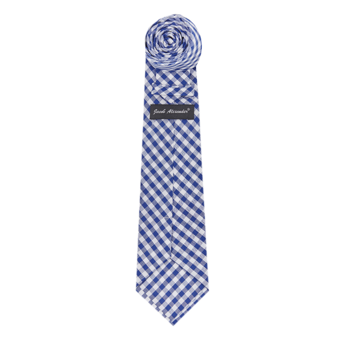 Kid's Prep Gingham Tie - Royal Blue