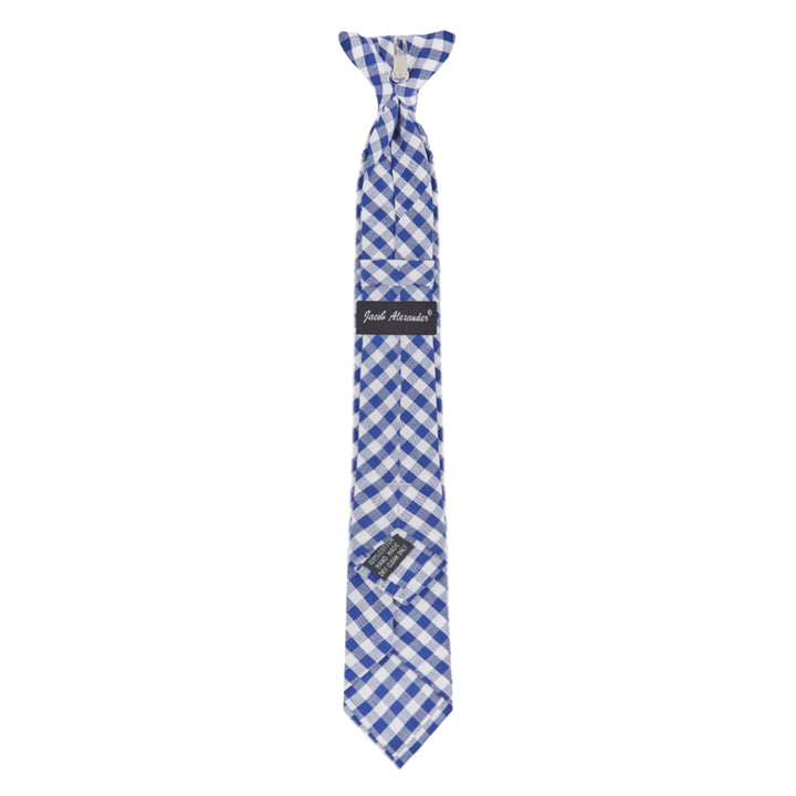 Kid's Gingham 14" Clip-On Tie - Royal Blue