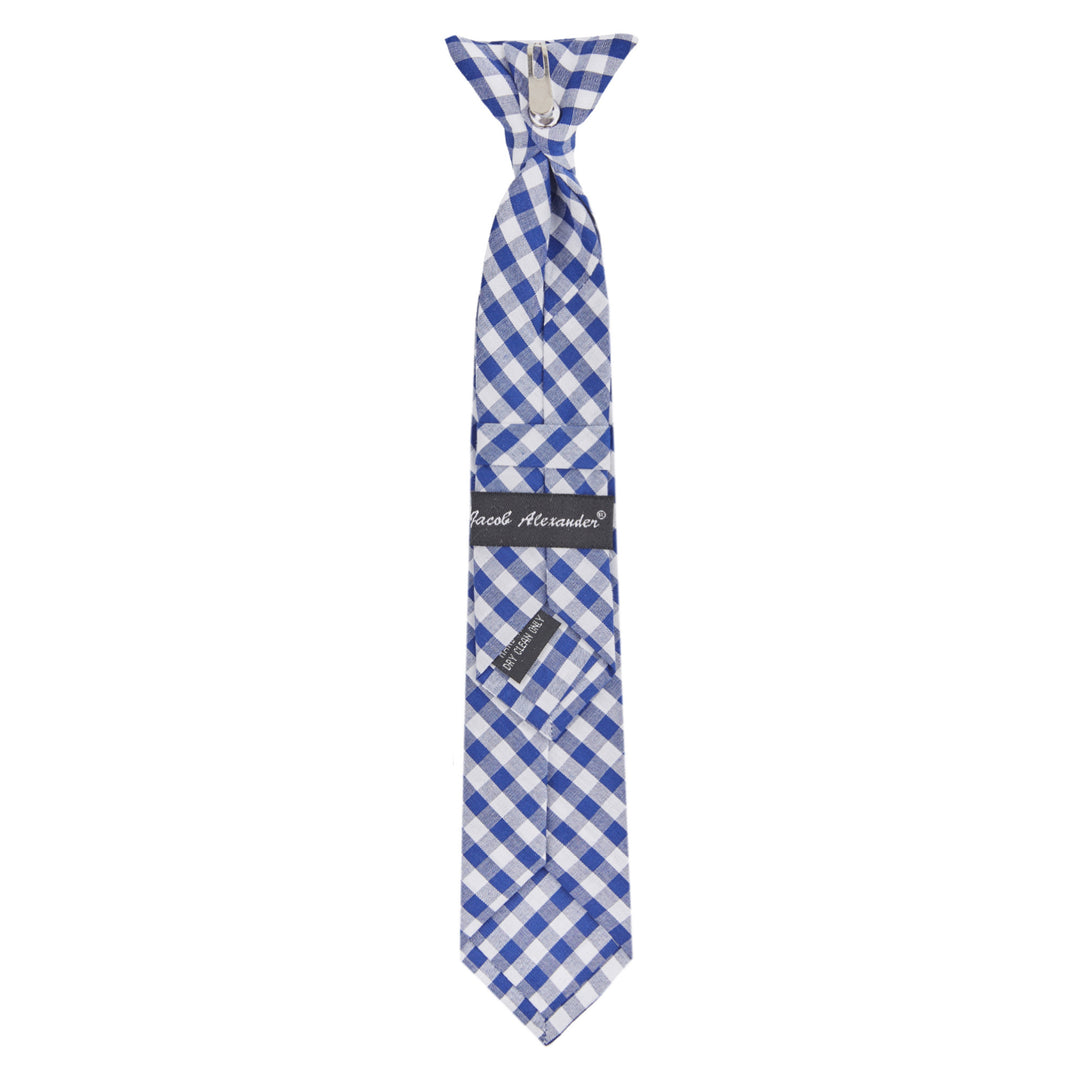 Kid's Gingham 11" Clip-On Tie - Royal Blue