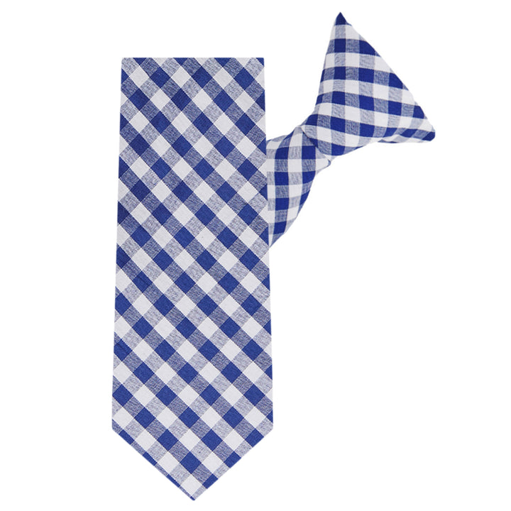 Gingham Clip-On Tie - Royal Blue