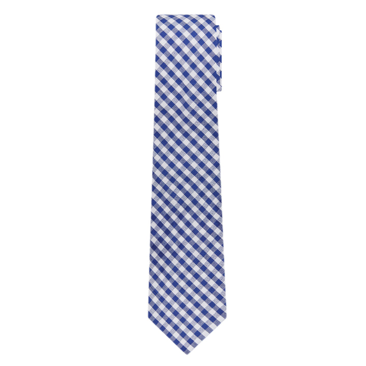 Gingham Slim Tie - Royal Blue