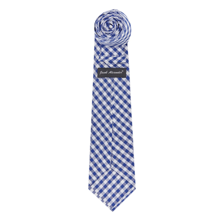 Gingham Slim Tie - Royal Blue