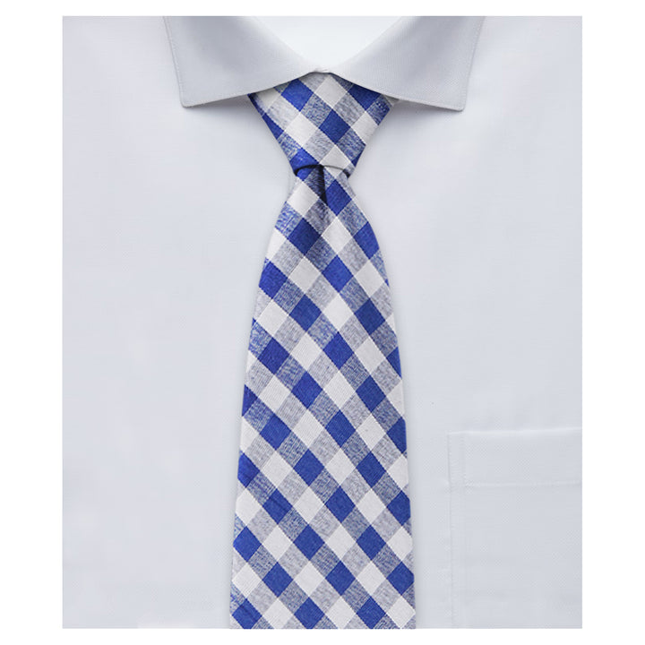Kid's Prep Gingham Tie - Royal Blue