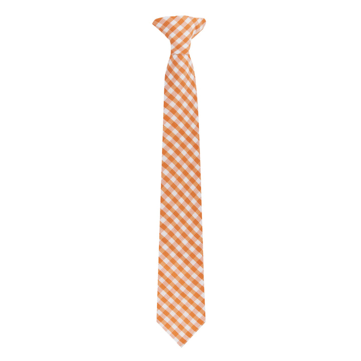 Kid's Gingham 14" Clip-On Tie - Orange