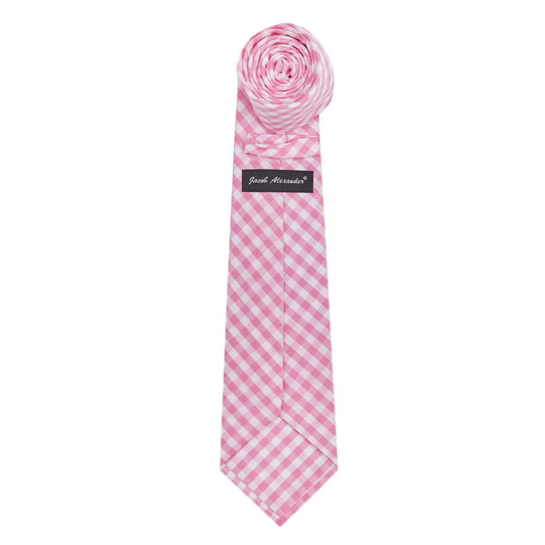 Kid's Prep Gingham Tie - Pink