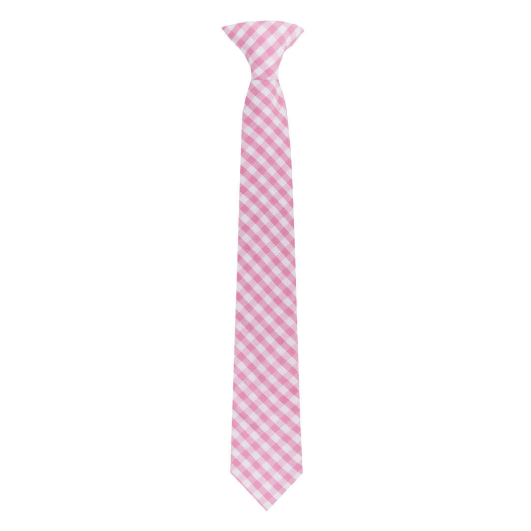 Kid's Gingham 14" Clip-On Tie - Pink
