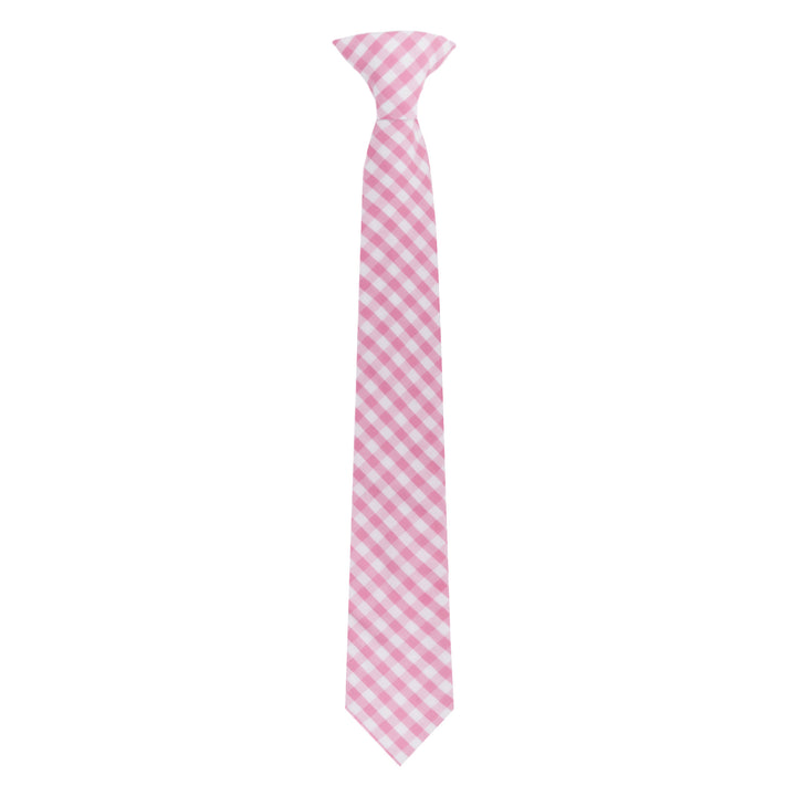 Kid's Gingham 14" Clip-On Tie - Pink