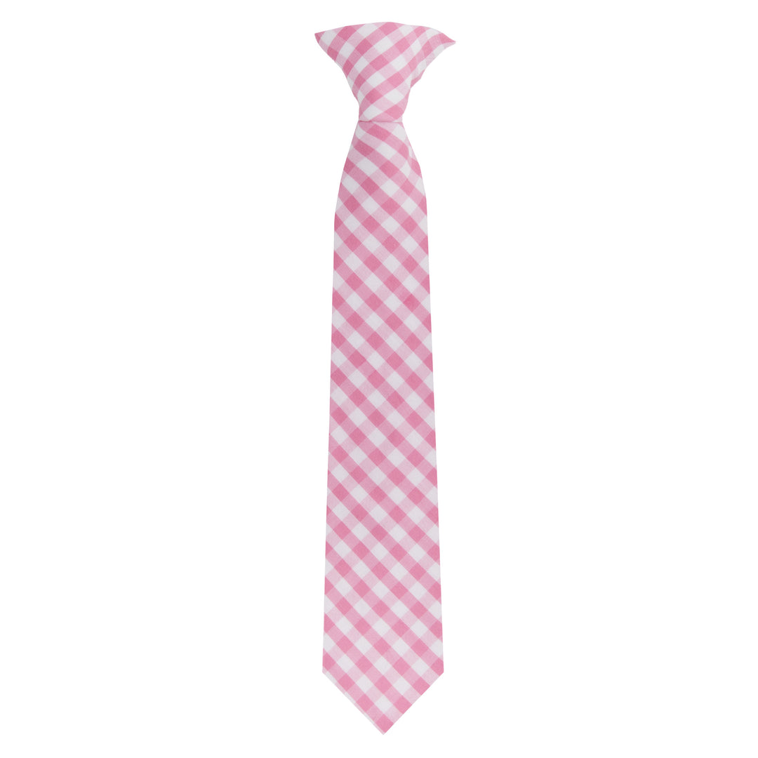 Kid's Gingham 11" Clip-On Tie - Pink