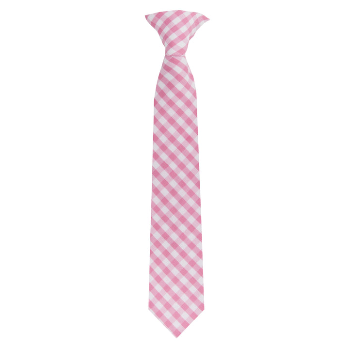 Kid's Gingham 11" Clip-On Tie - Pink