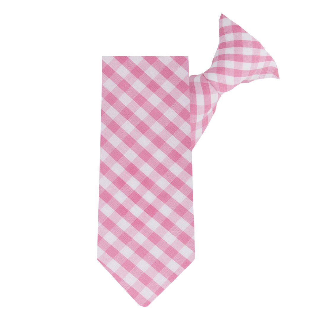 Kid's Gingham 11" Clip-On Tie - Pink