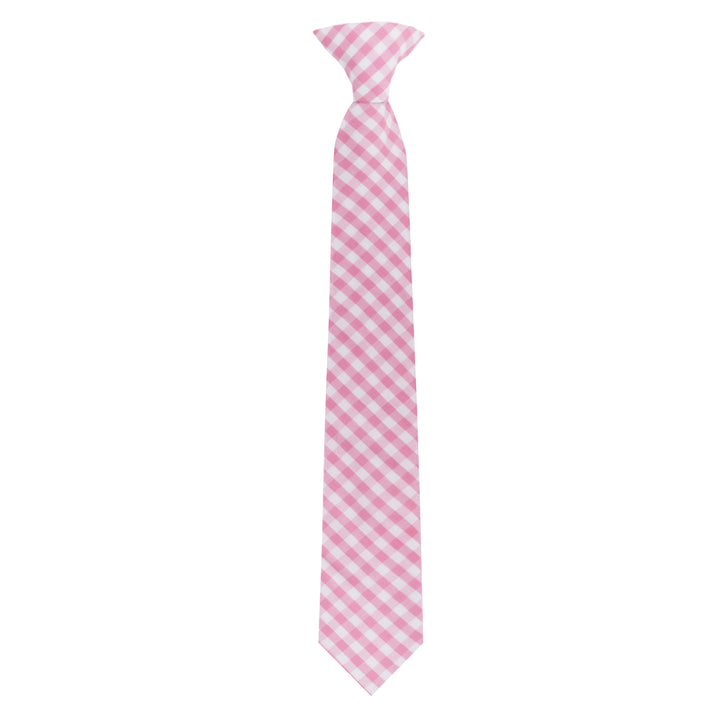 Gingham Clip-On Tie - Pink