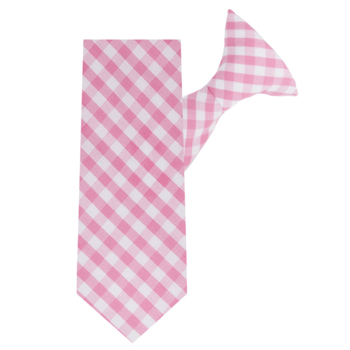 Gingham Clip-On Tie - Pink