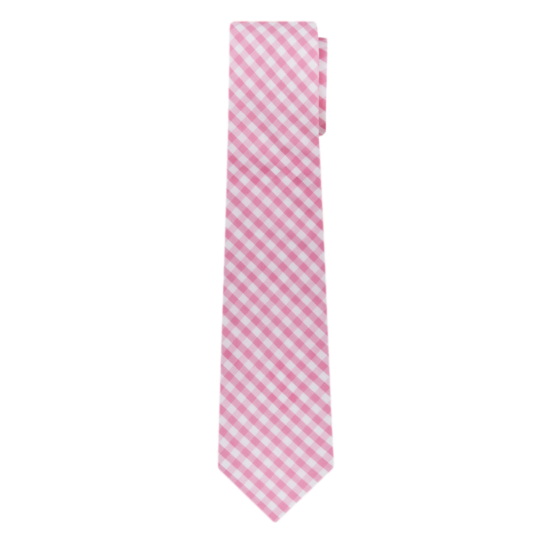 Gingham Slim Tie - Pink