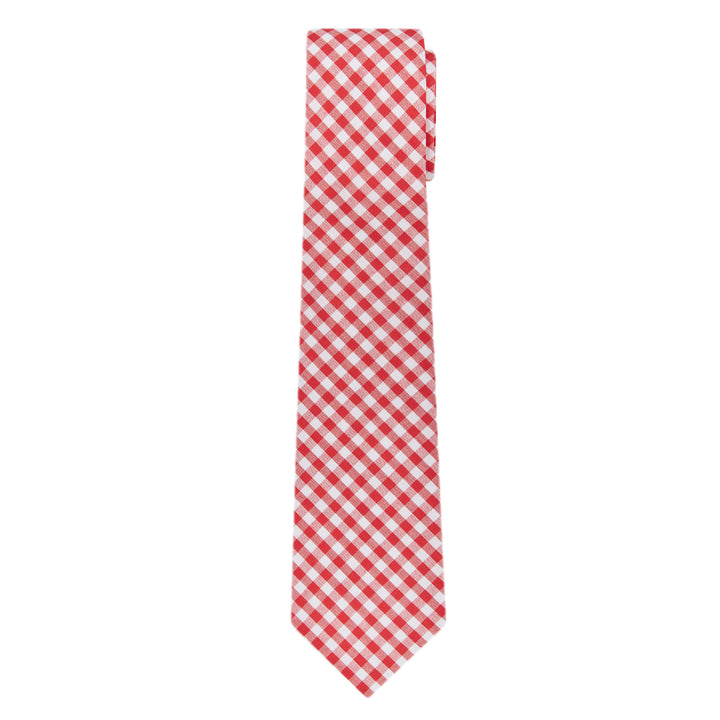 Kid's Prep Gingham Tie - Red