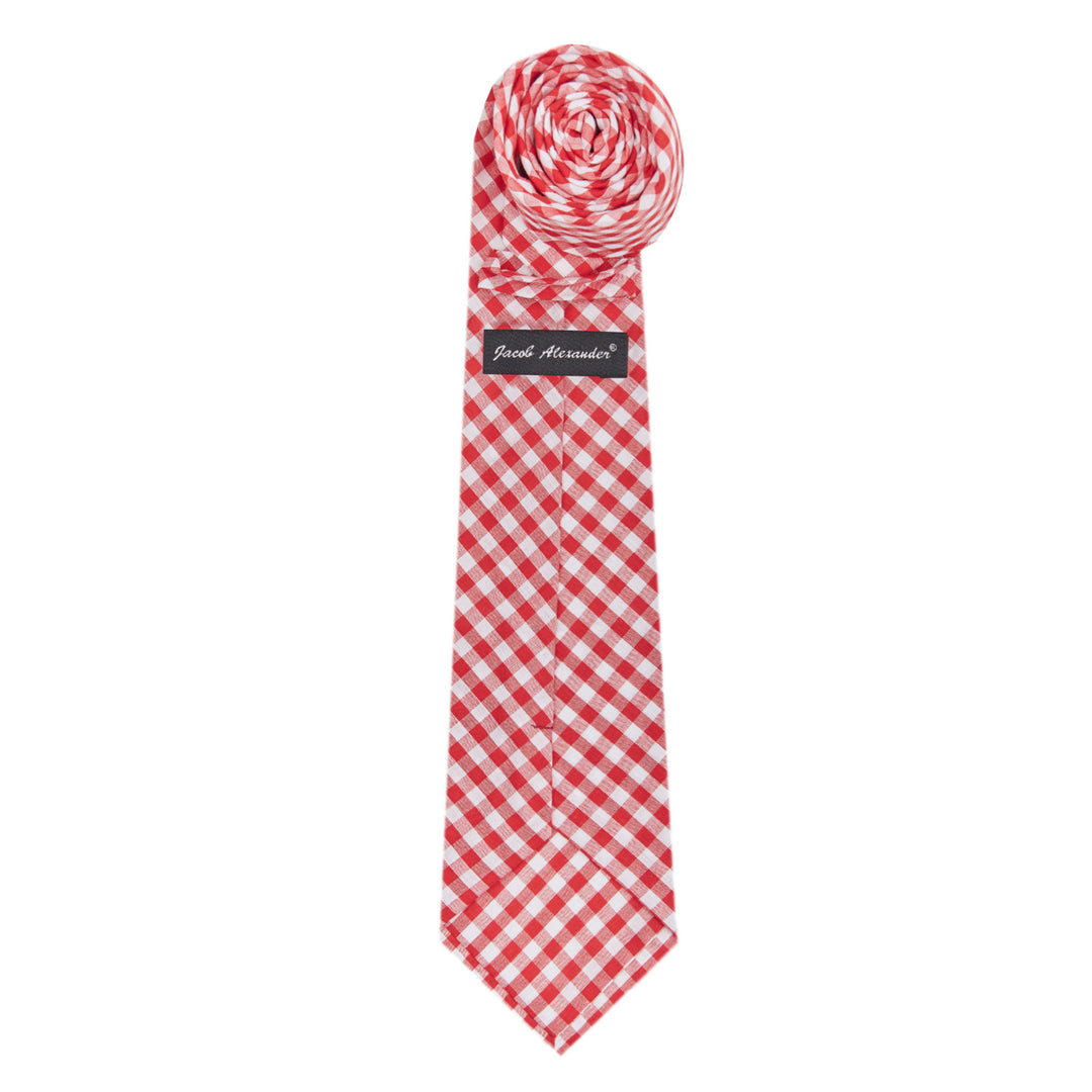 Kid's Prep Gingham Tie - Red