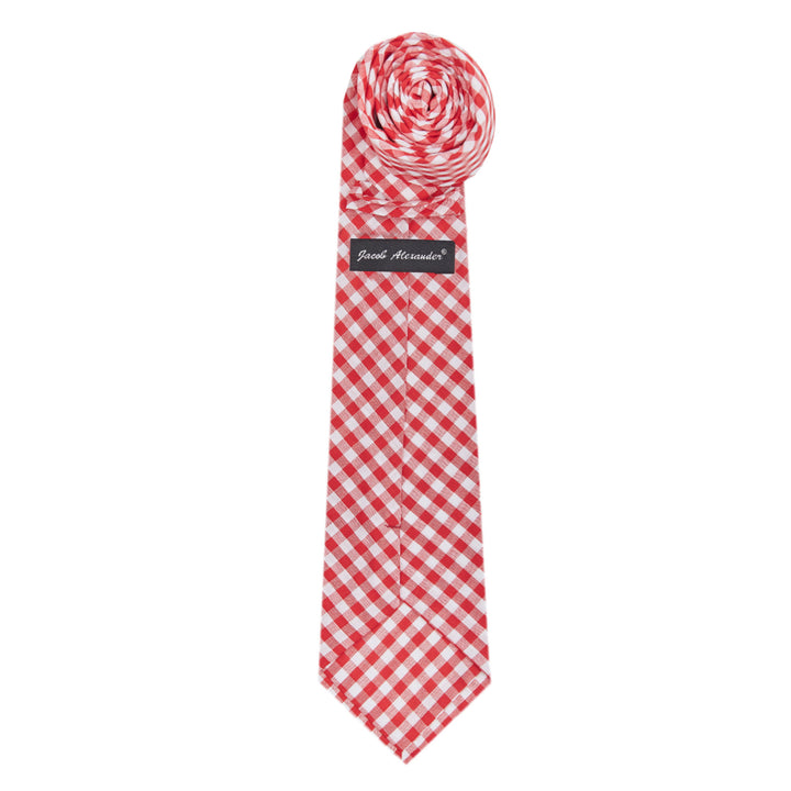 Kid's Prep Gingham Tie - Red