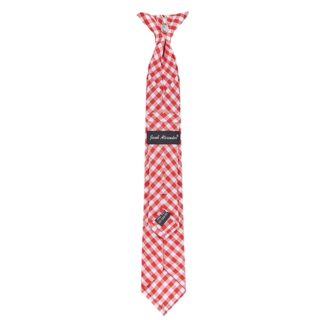 Kid's Gingham 14" Clip-On Tie - Red