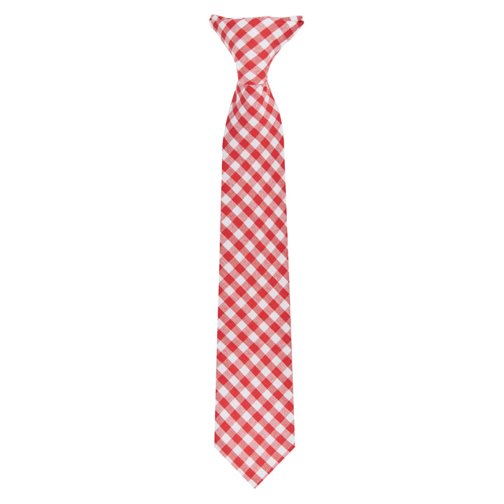 Kid's Gingham 11" Clip-On Tie - Red