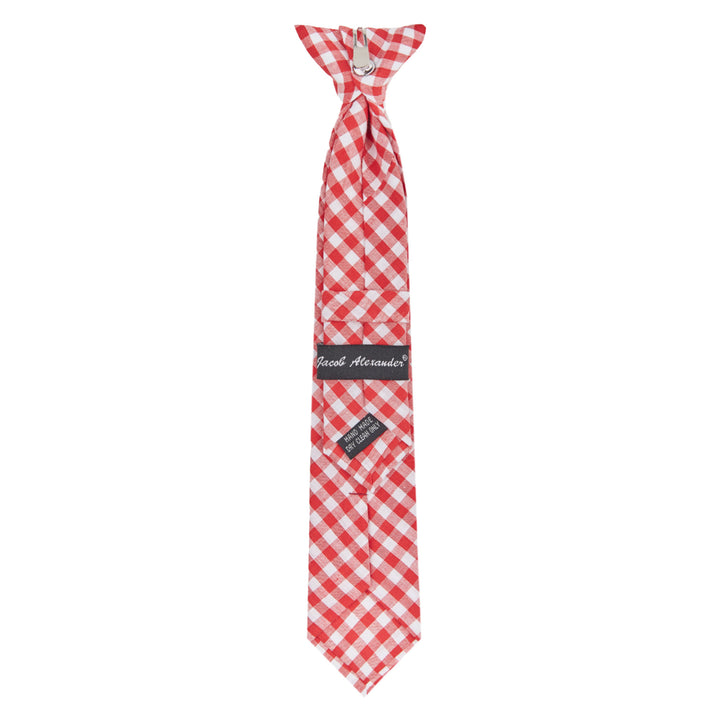 Kid's Gingham 11" Clip-On Tie - Red