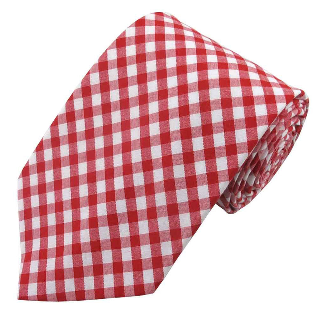 Kid's Prep Gingham Tie - Red