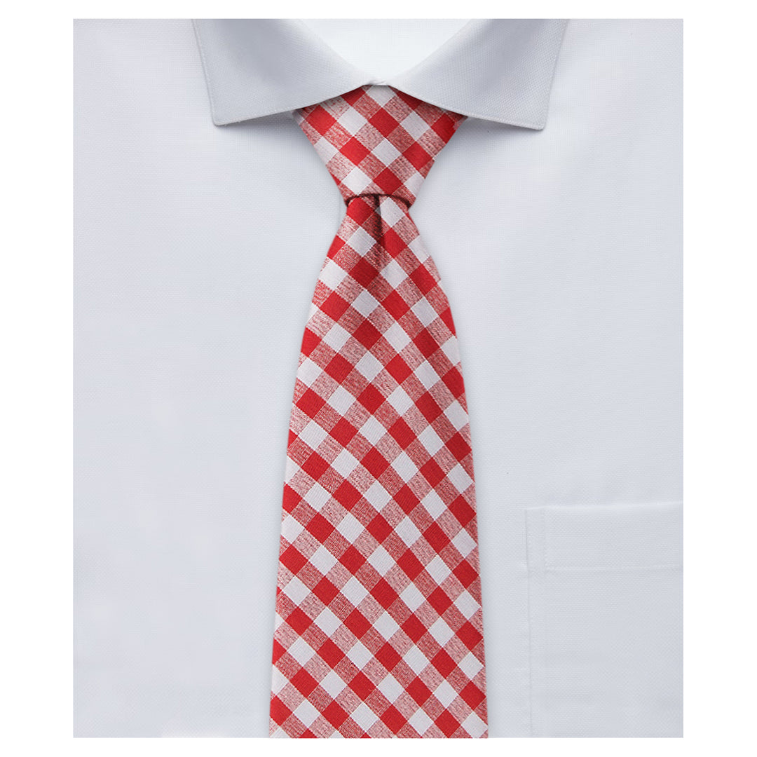 Kid's Gingham 14" Clip-On Tie - Red