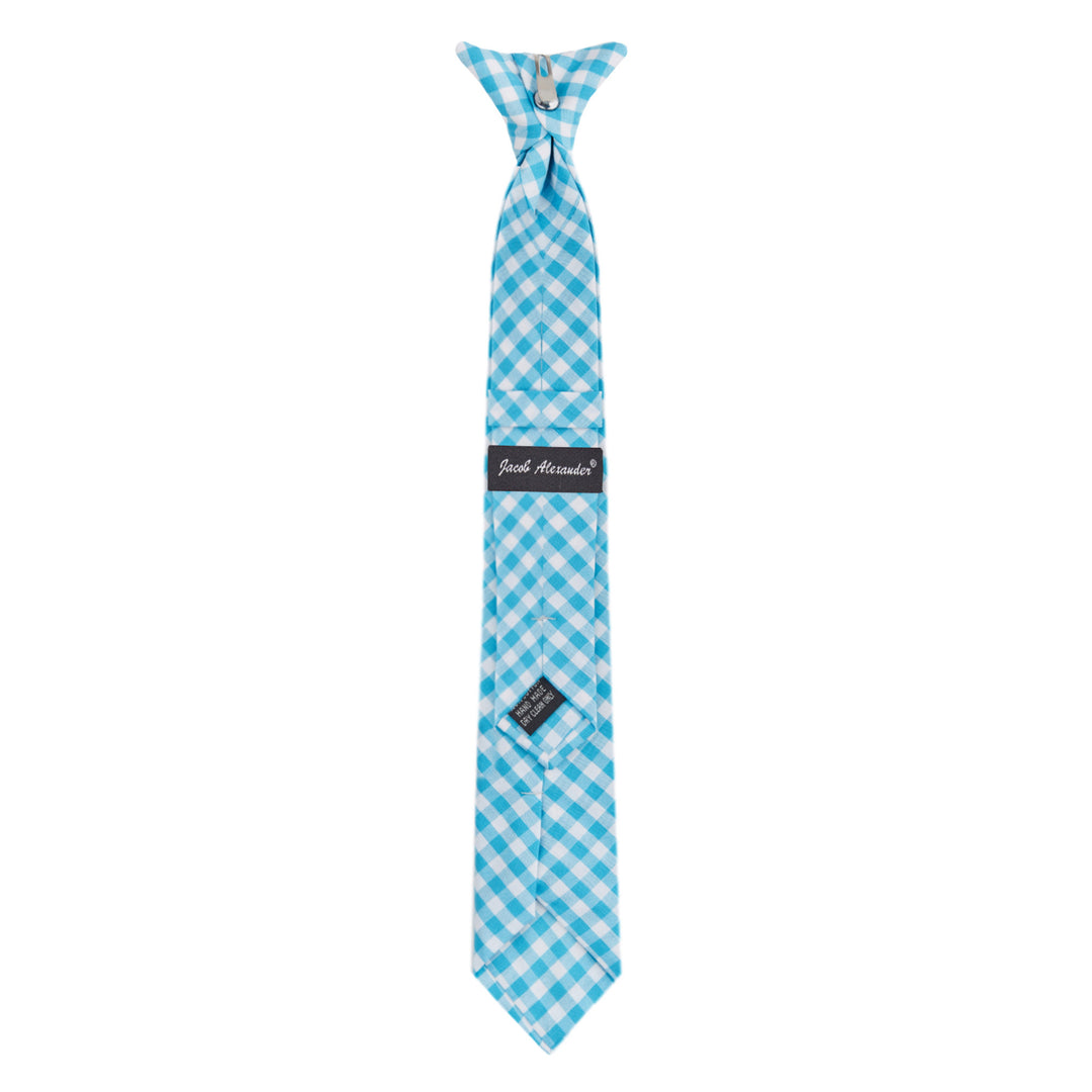 Kid's Gingham 14" Clip-On Tie - Turquoise