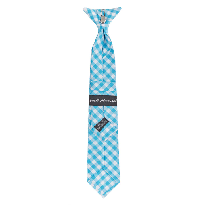 Kid's Gingham 11" Clip-On Tie - Turquoise