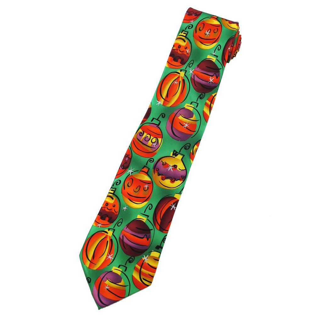 Jerry Garcia Christmas Green Ornaments Tie