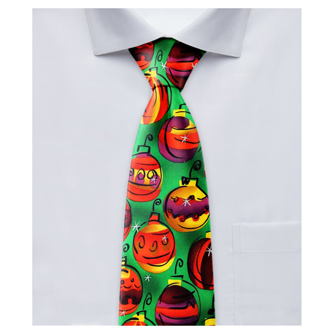Jerry Garcia Christmas Green Ornaments Tie