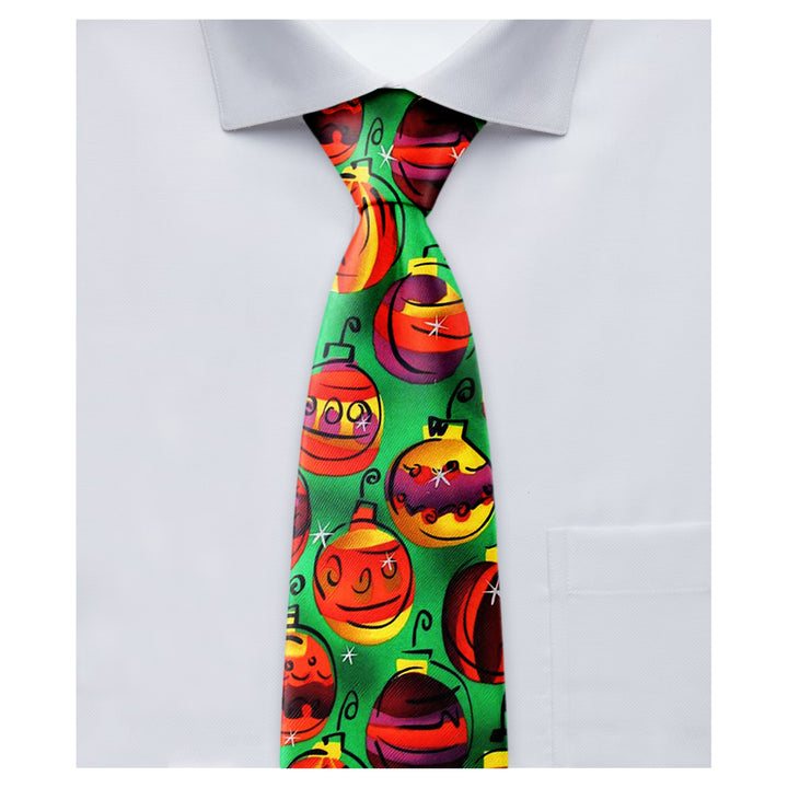Jerry Garcia Christmas Green Ornaments Tie