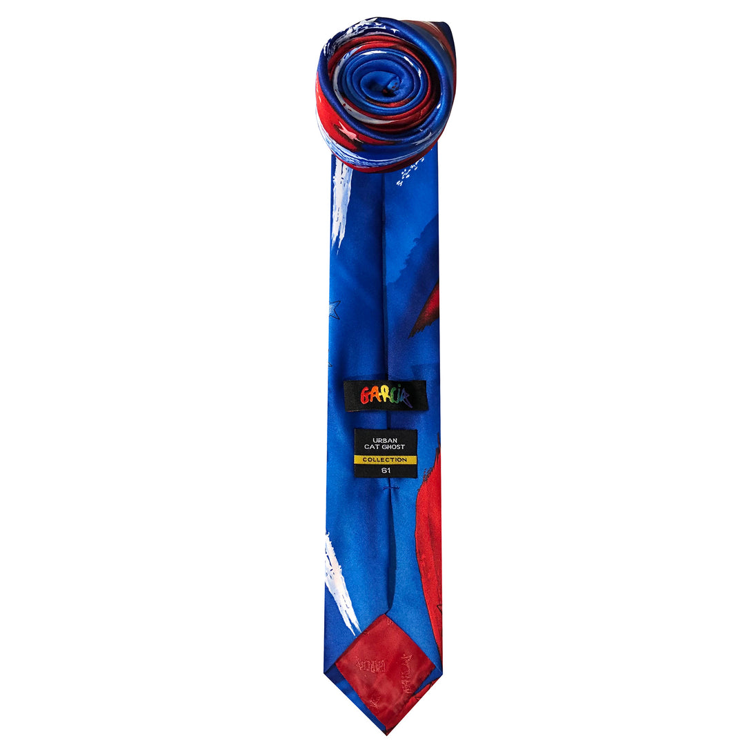 Jerry Garcia Patriotic Urban Cat Ghost Extra Long Tie