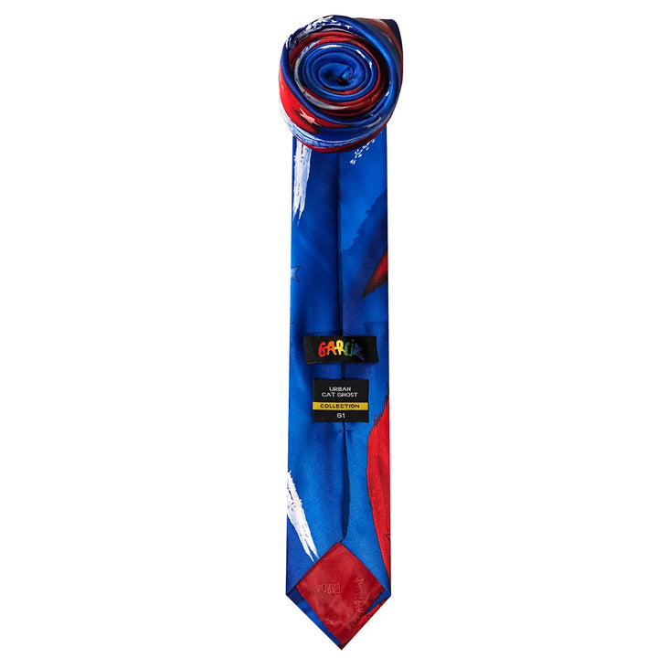 Jerry Garcia Patriotic Urban Cat Ghost Extra Long Tie