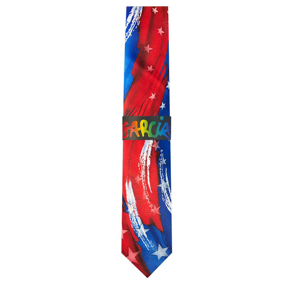 Jerry Garcia Patriotic Urban Cat Ghost Extra Long Tie