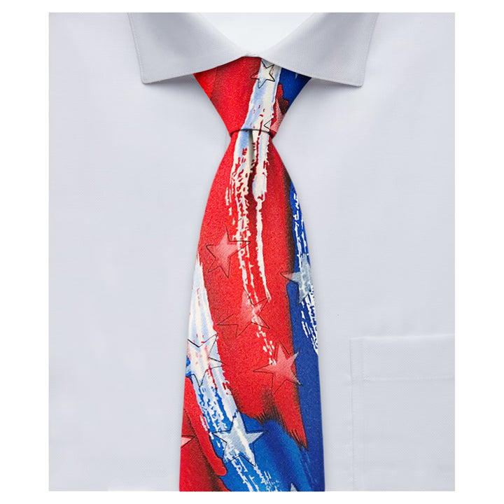 Jerry Garcia Patriotic Urban Cat Ghost Extra Long Tie