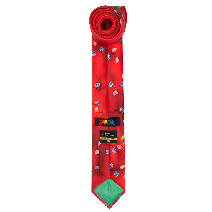 Jerry Garcia Christmas Light Bulbs Extra Long Tie
