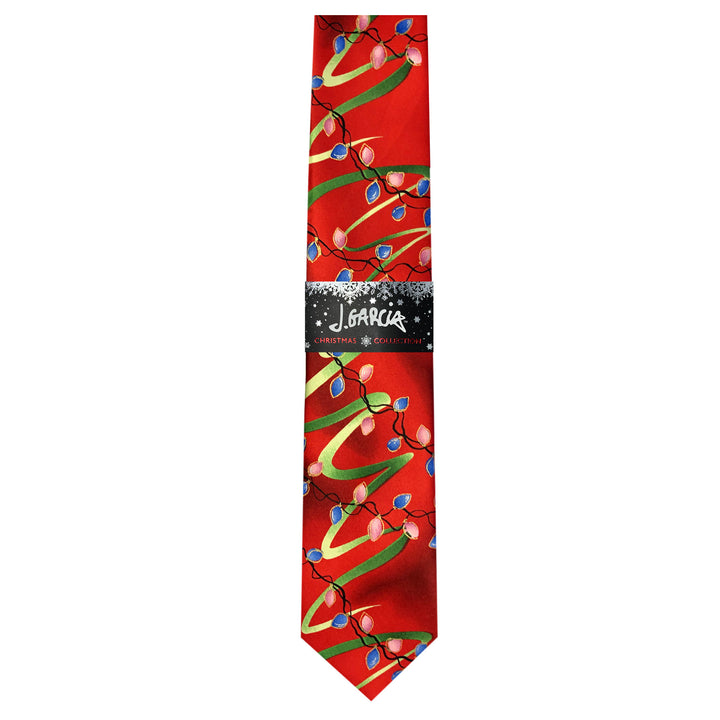 Jerry Garcia Christmas Light Bulbs Extra Long Tie